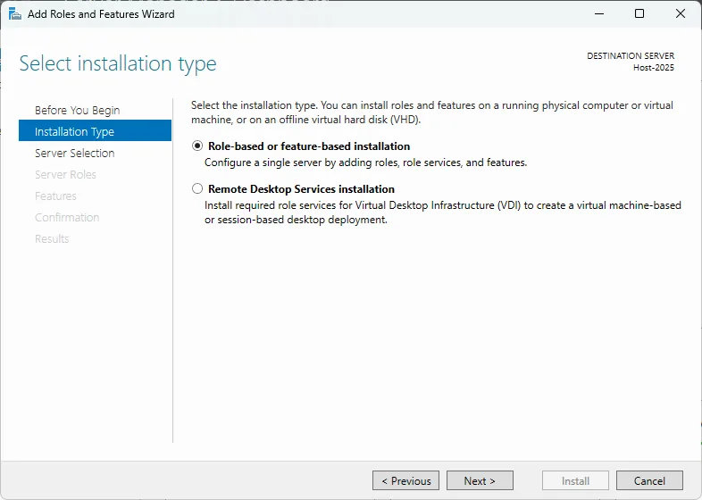 Server 2025 Add Role Hyper V 01