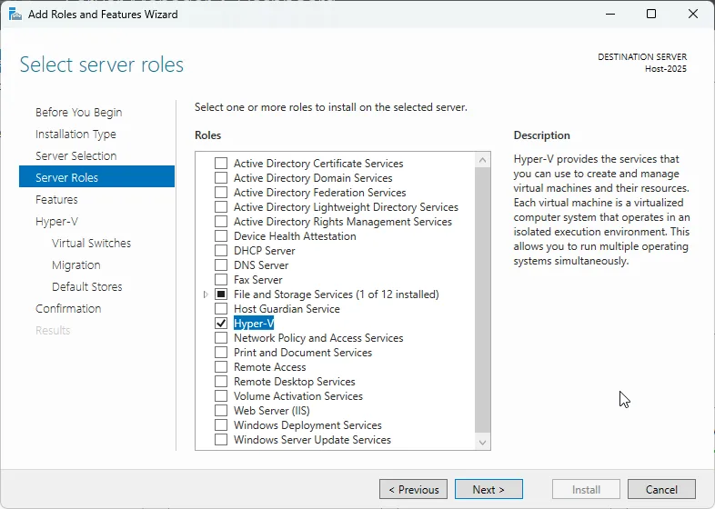 Server 2025 Add Role Hyper V 04