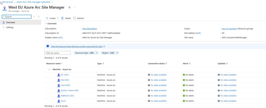 Site Manager (preview) for Home Lab