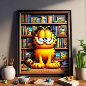 document library with garfield