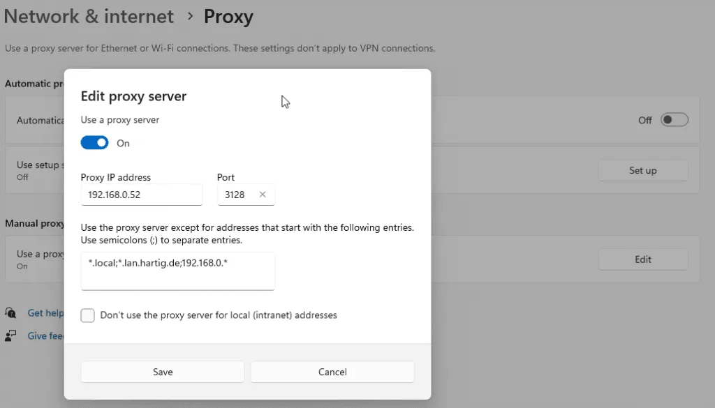 Windows 11 MS Edge with Proxy
