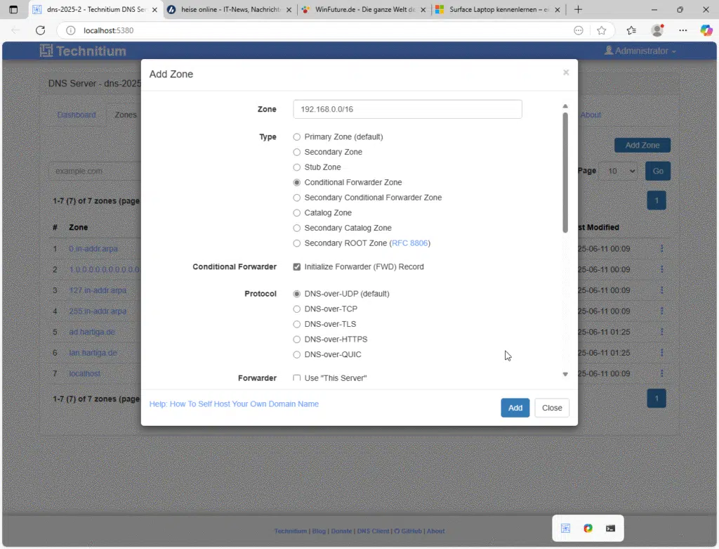 Technitium DNS Reverse Lookup