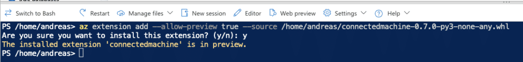 Azure Arc Gateway Preview Installation completed