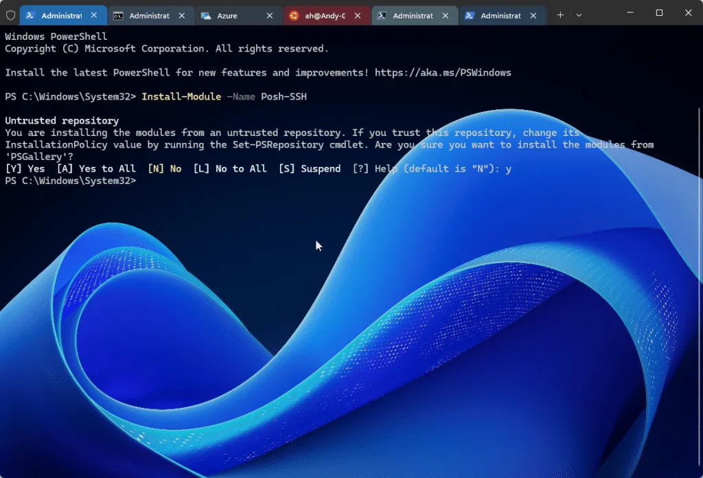 SFTP with Powershell Installation