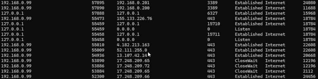 Powershell Get-NetTCPConnection