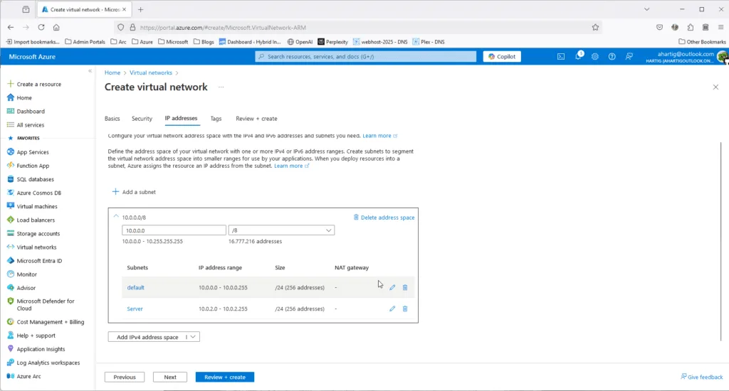3. Create Server Subnet