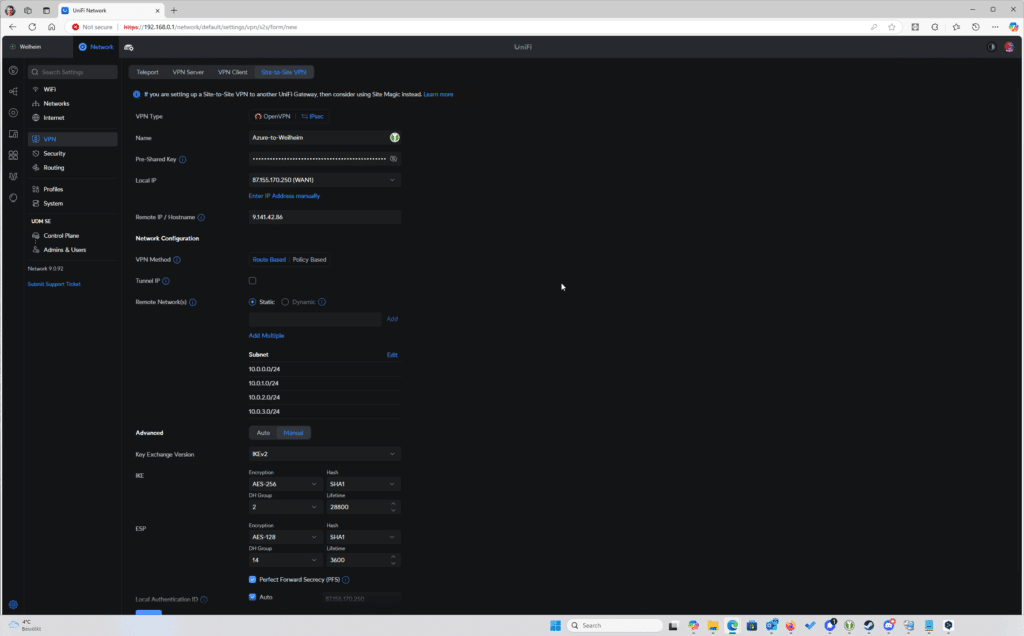 Ubiquiti Unifi UDM VPN Configuration