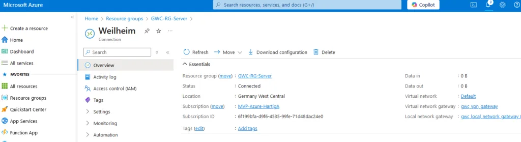 VPN Connection Check Azure
