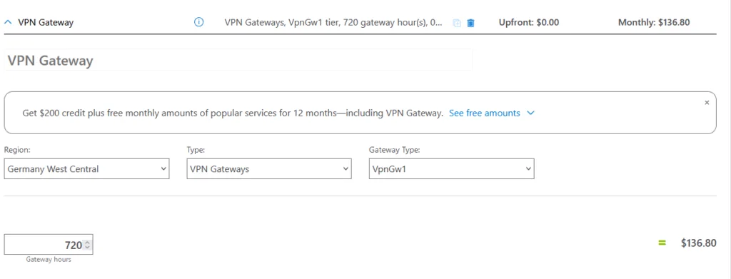 Azure Calculator Price Information - Status 12.08.2024