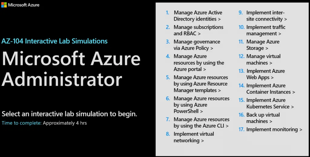 Microsoft Azure Administrator AZ 104 Interactive Lab Simulation