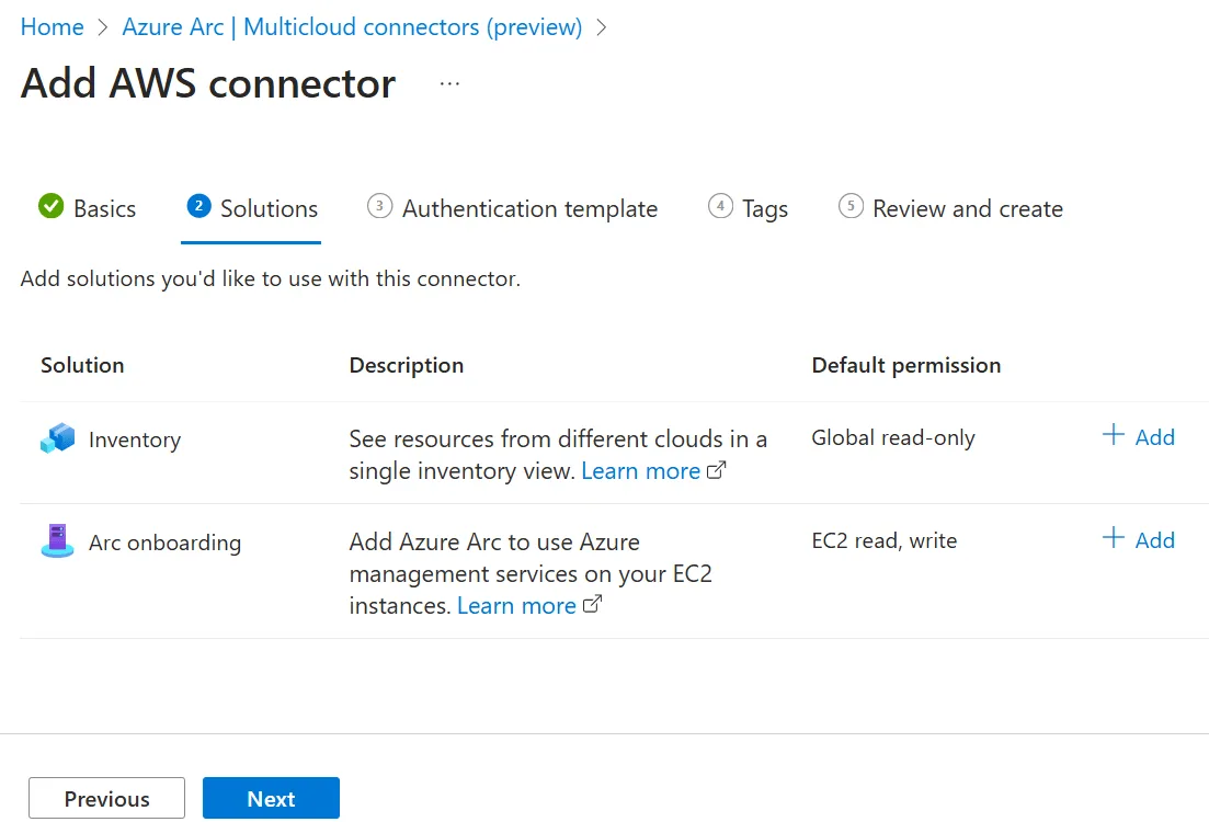 add aws connector solutions