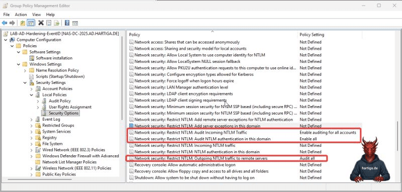 Chapter 8: Disabling NTLM - Activate the new Event IDs - Check the blog for more details