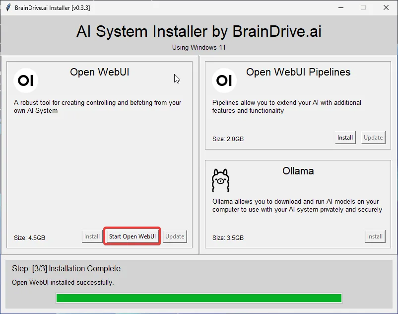 Open Web U IInstaller Step 2