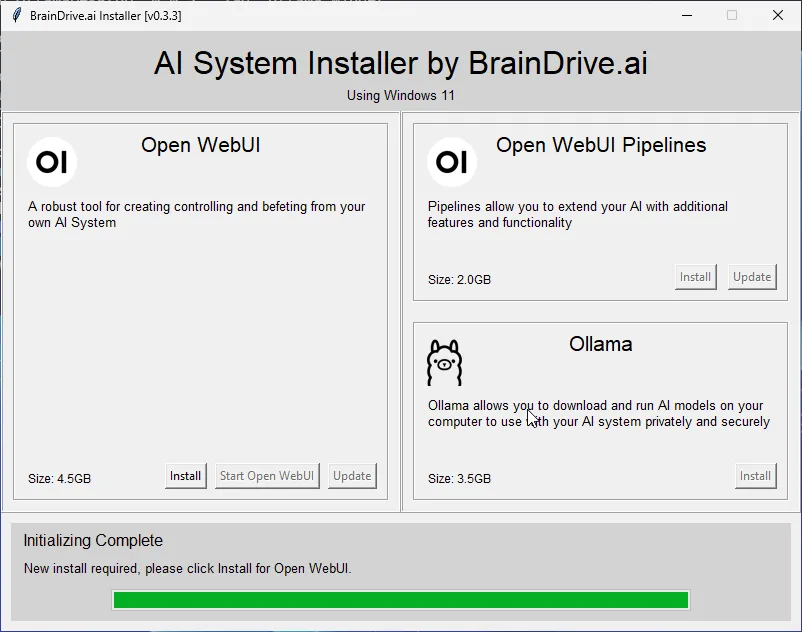 Use the Web UI Installer