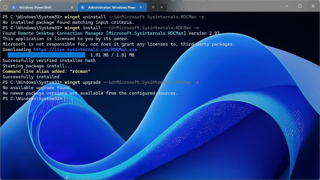 Installing and Updating RDCM using Winget