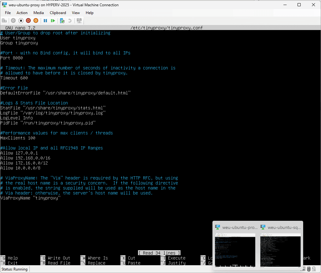 TinyProxy Config on Ubunutu