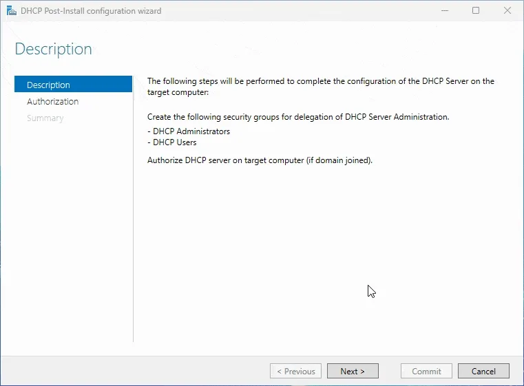 Authorize DHCP Server