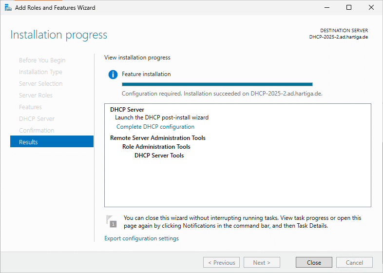 DHCP Completed