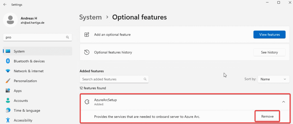 Uninstall Azure Arc Agent Setup through GUI