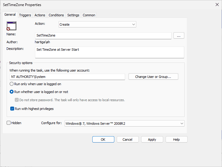 1. Set Time Properties General - Configure Time Zone using GPOs