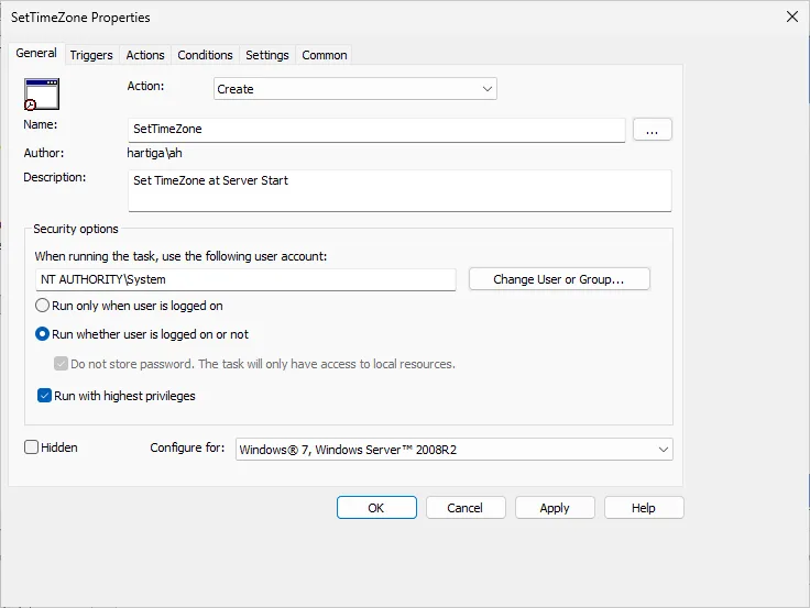 1. Set Time Properties General - Configure Time Zone using GPOs