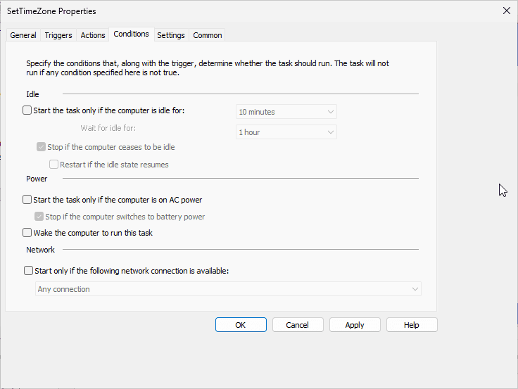 4. Set Time Properties Conditions - Configure Time Zone using GPOs