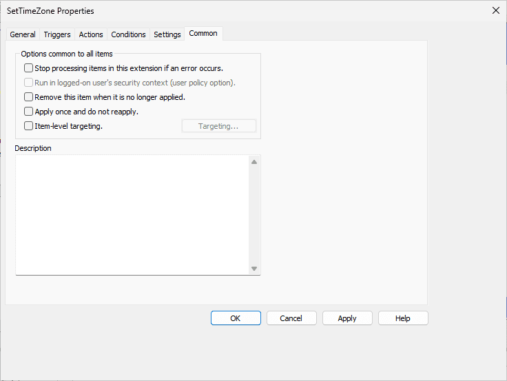 6. Set Time Properties Common - Configure Time Zone using GPOs