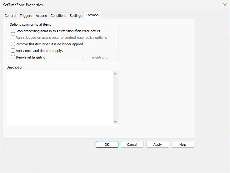 6. Set Time Properties Common - Configure Time Zone using GPOs