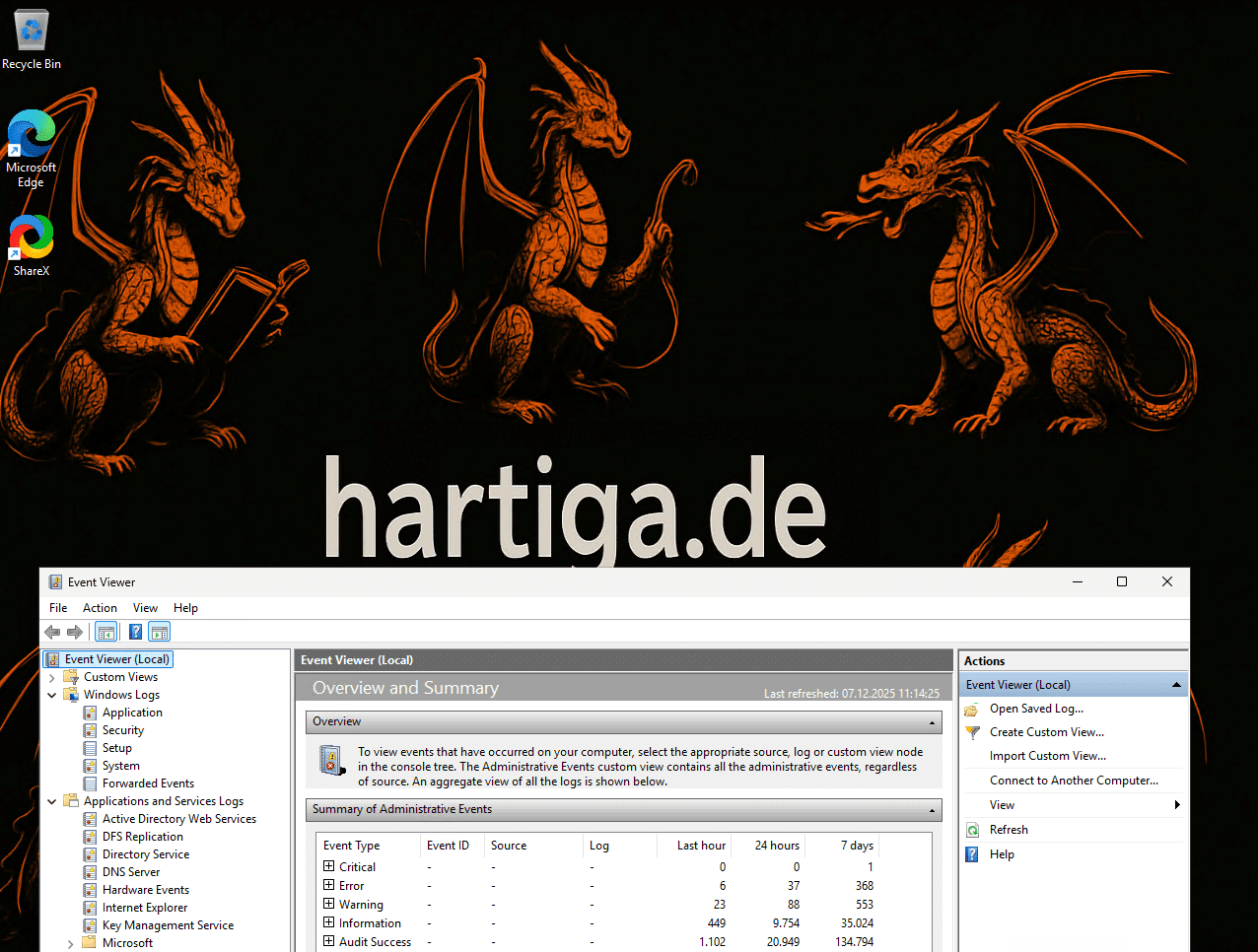 EventViewer What logfiles do exist