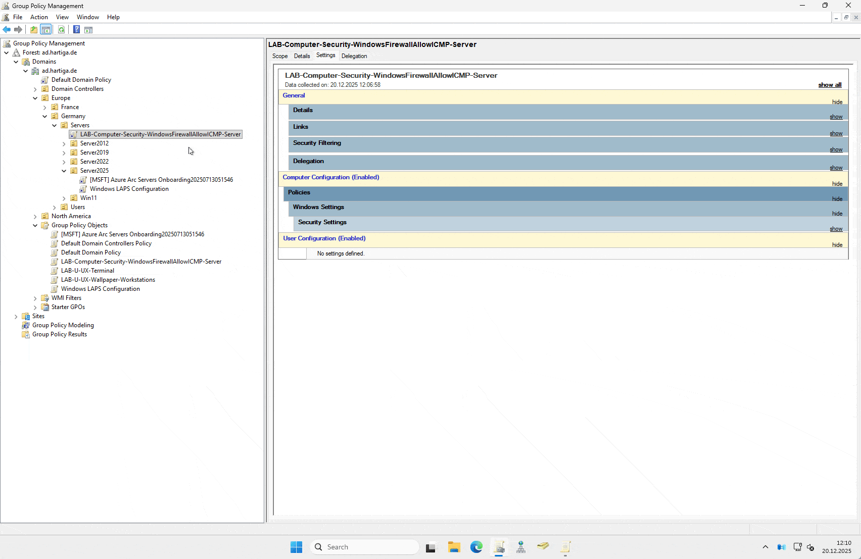 Automation using Group Policy - Allow Ping on Windows Server 2025 2 GPO Limit Allow ICMP to an IP Range