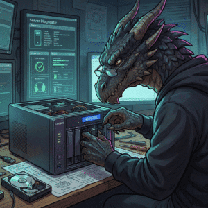 IT Architect Dragon being hands on with a NAS Ugreen 4800 Pro