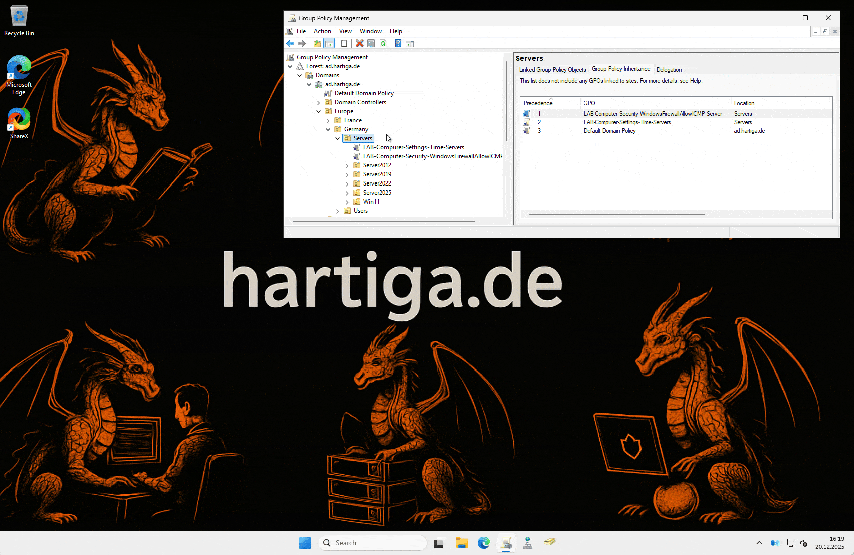 LAB Computer Settings QualityOfLife Server - Quality of Life GPO