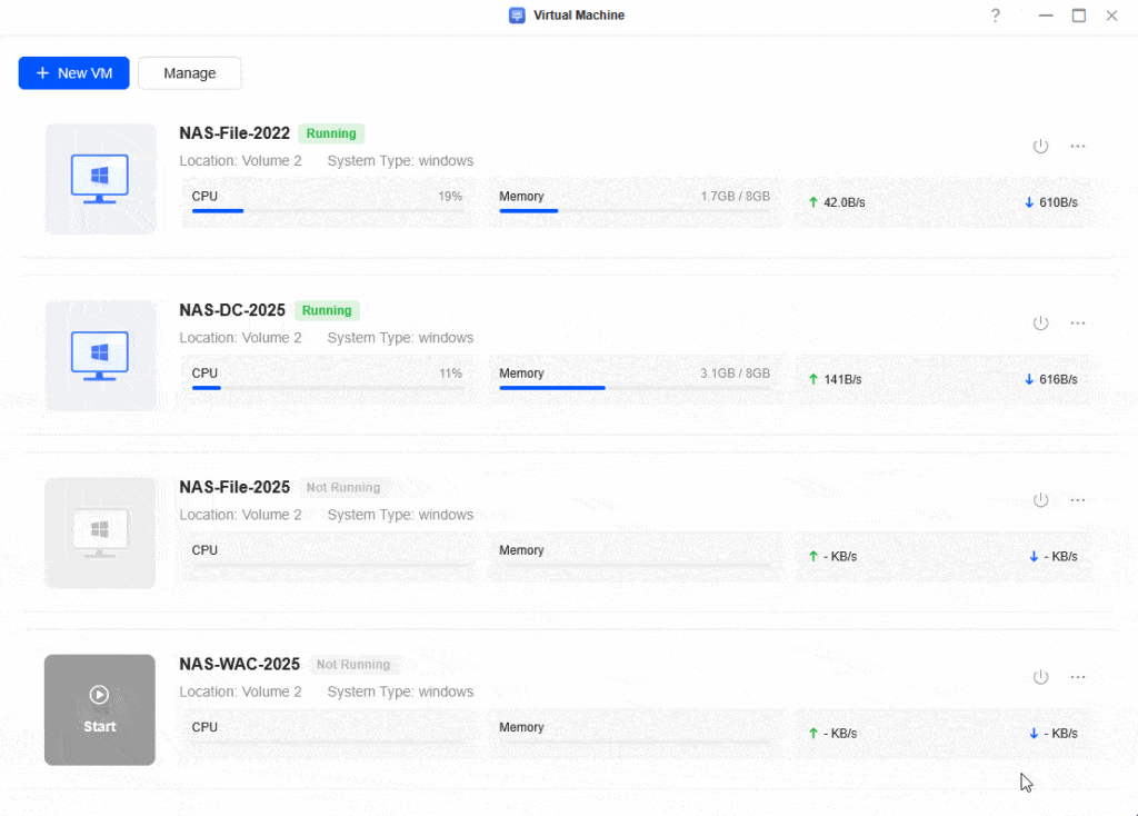 Windows Server 2025 on Ugreen NAS Preperation using the UI
