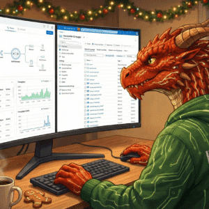 IT Network Dragon and show the Unifi Gateway Config and the Azure Portal on a Dual Screen