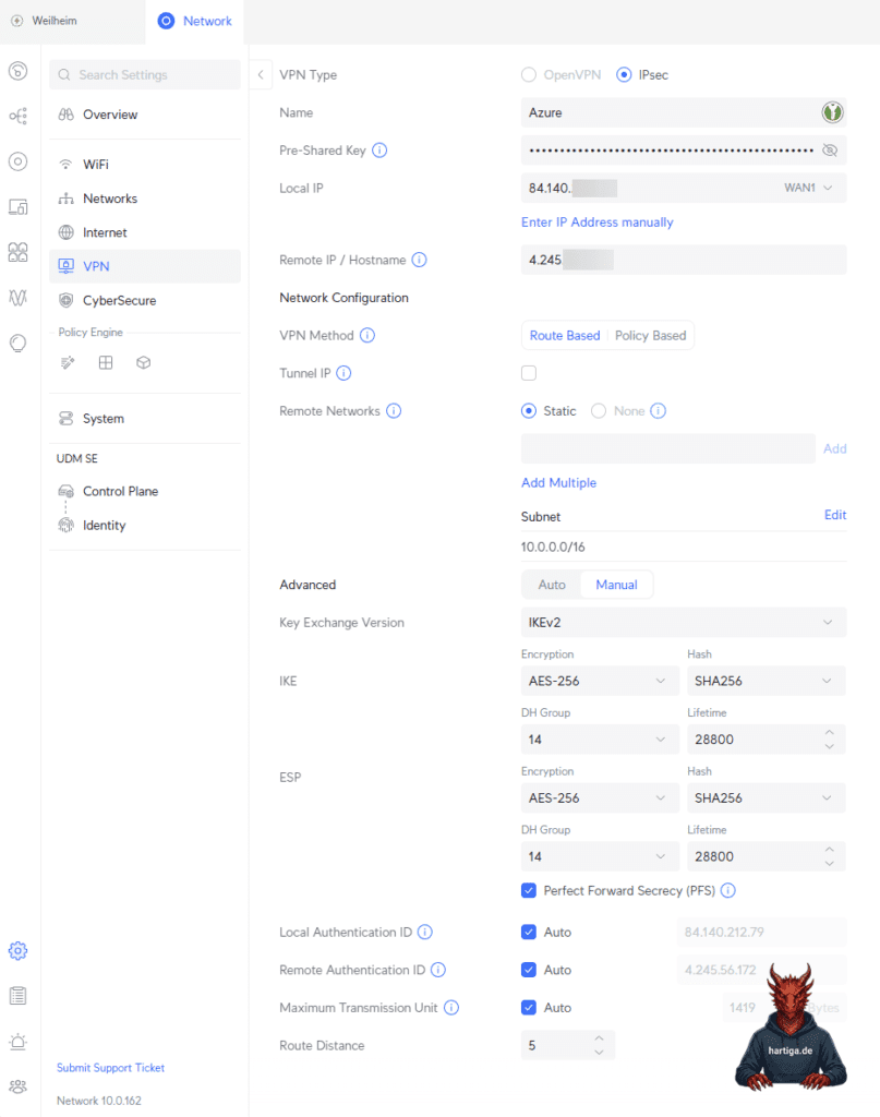 Unifi Connection Configuration