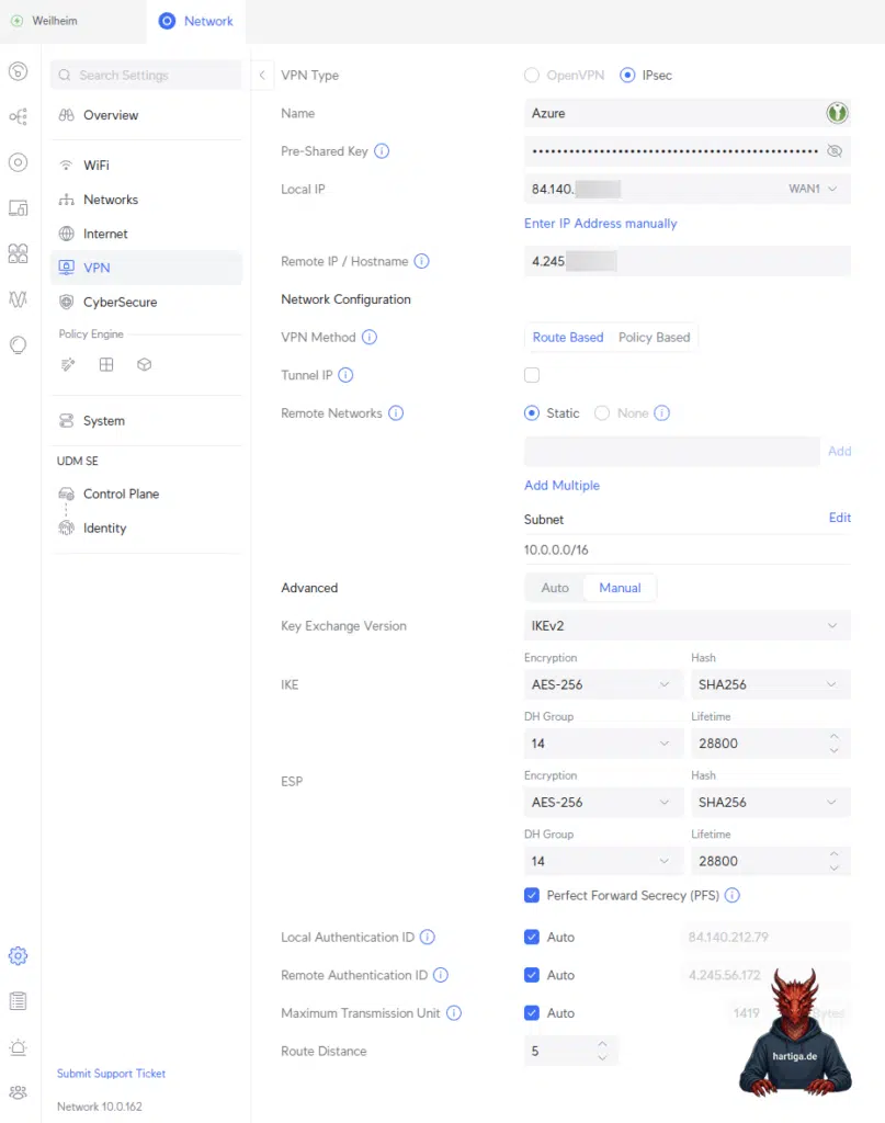 Unifi Connection Configuration