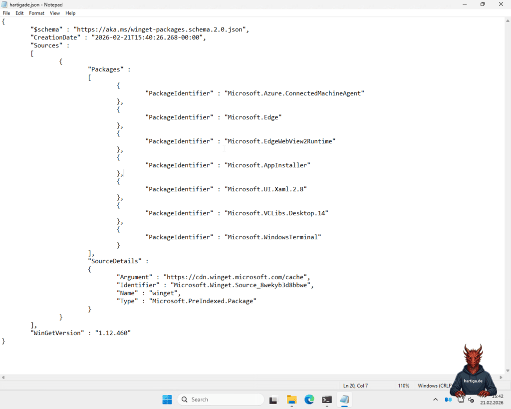 Winget and IaC Export Yaml Example on hartiga.de