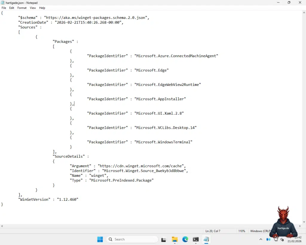 Winget and IaC Export Yaml Example on hartiga.de