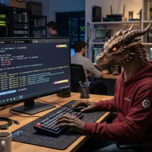 IT Developer Dragon red with bronze skin
