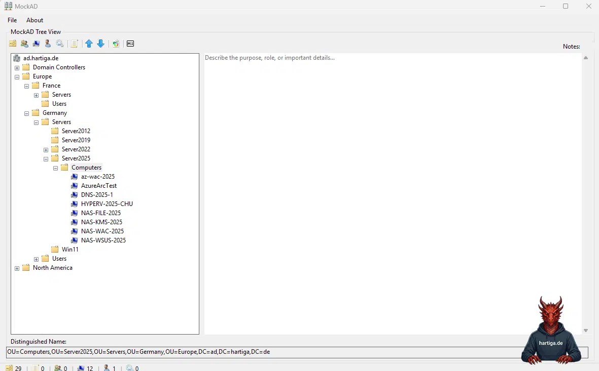 MockAD Example Output - Active Directory Visualization