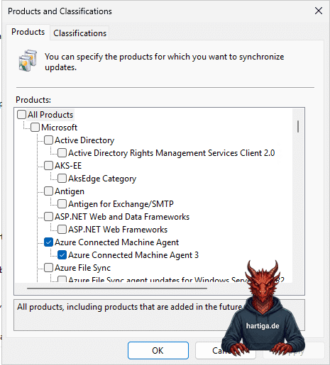 WSUS Azure Arc Connected Machine Agent 3 Product Category