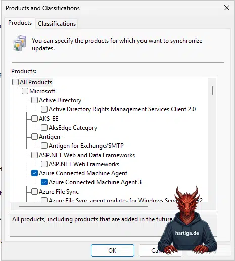 WSUS Azure Arc Connected Machine Agent 3 Product Category