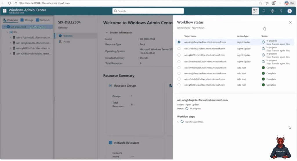 Monitoring automatic parallel agent upgrades in the background with vWAC