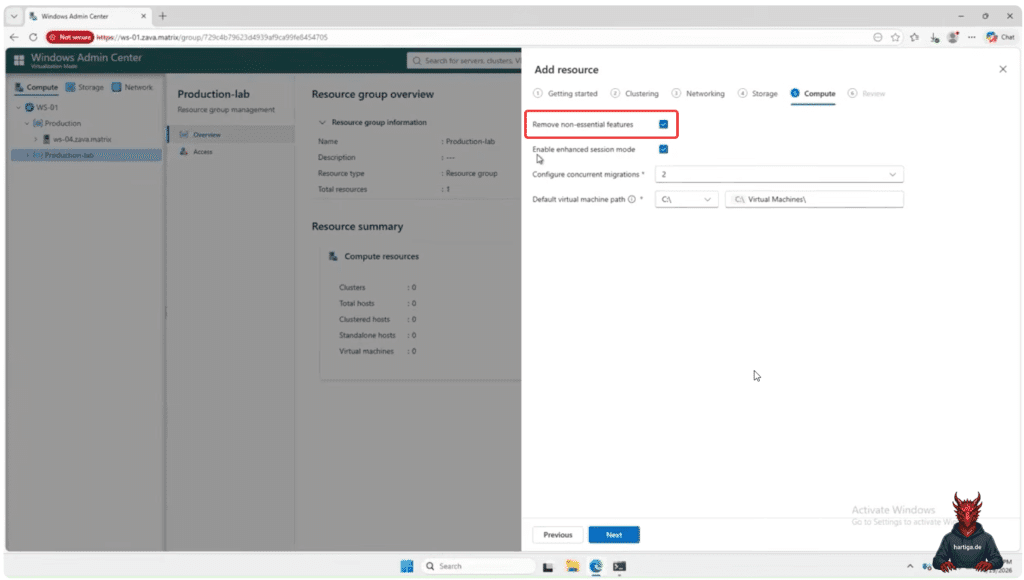 vWAC Remove non essential features