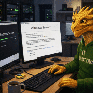 IT operations dragon attached deploying Windows Server vNext on his desk